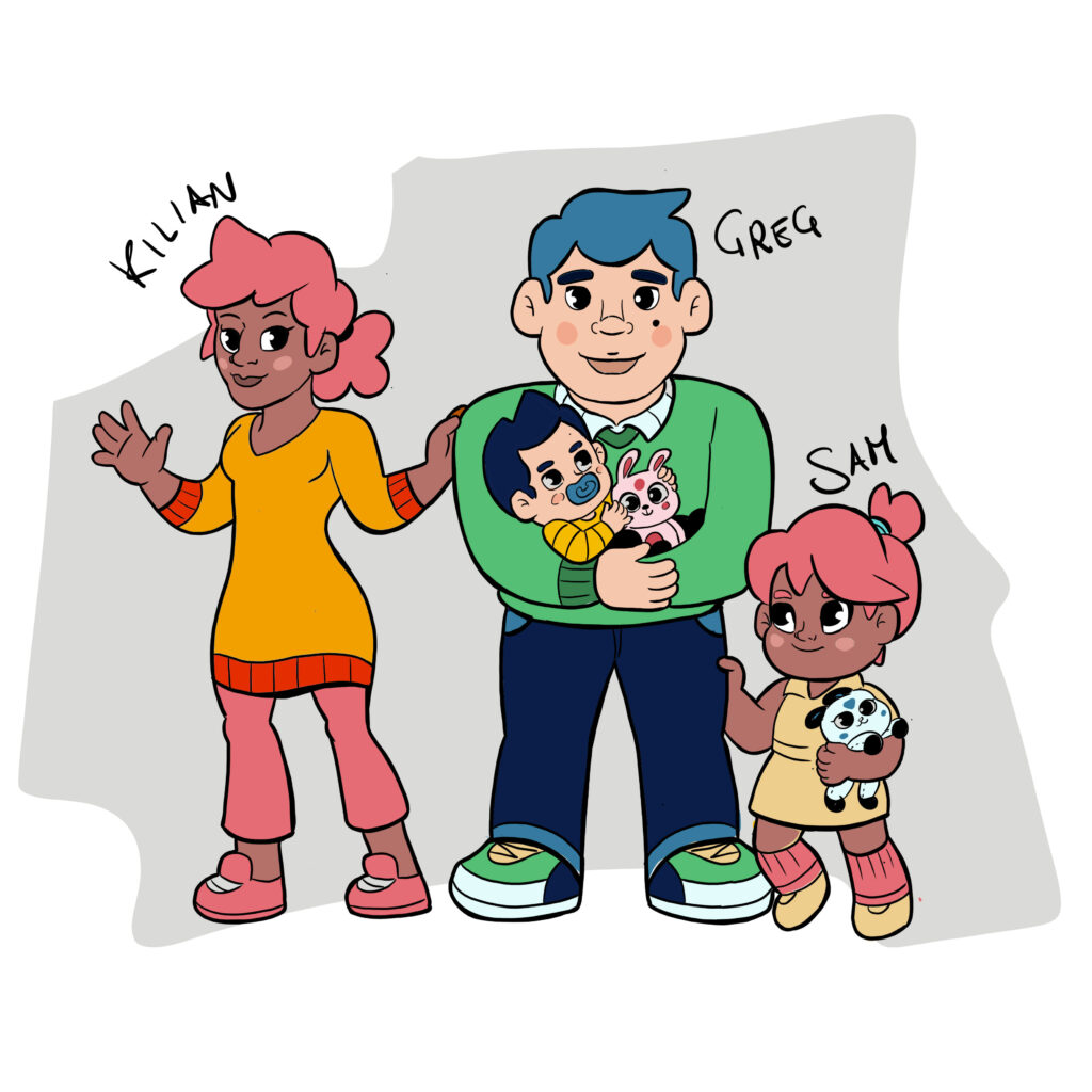 family kids character design